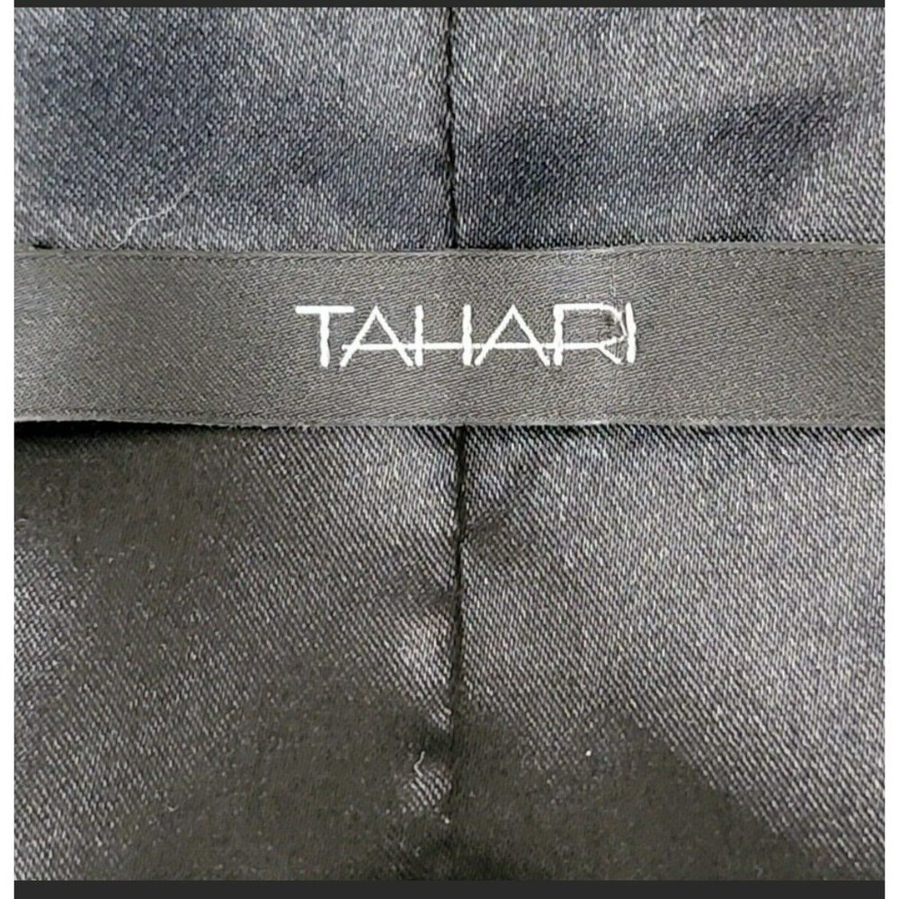 TAHARI Womens Black Long Sleeve Full Zip Belted Trench Coat Small - Picture 6 of 7